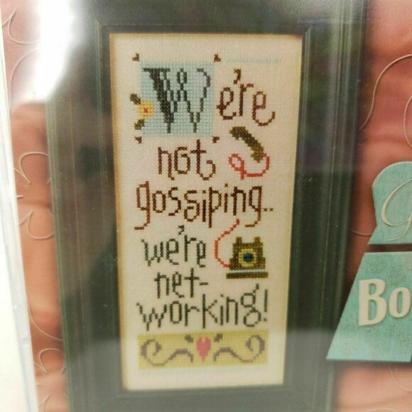 Lizzie Kate Giggle Boxer Cross Stitch Kit B30 Not Gossiping Networking Funny New - Picture 1 of 4